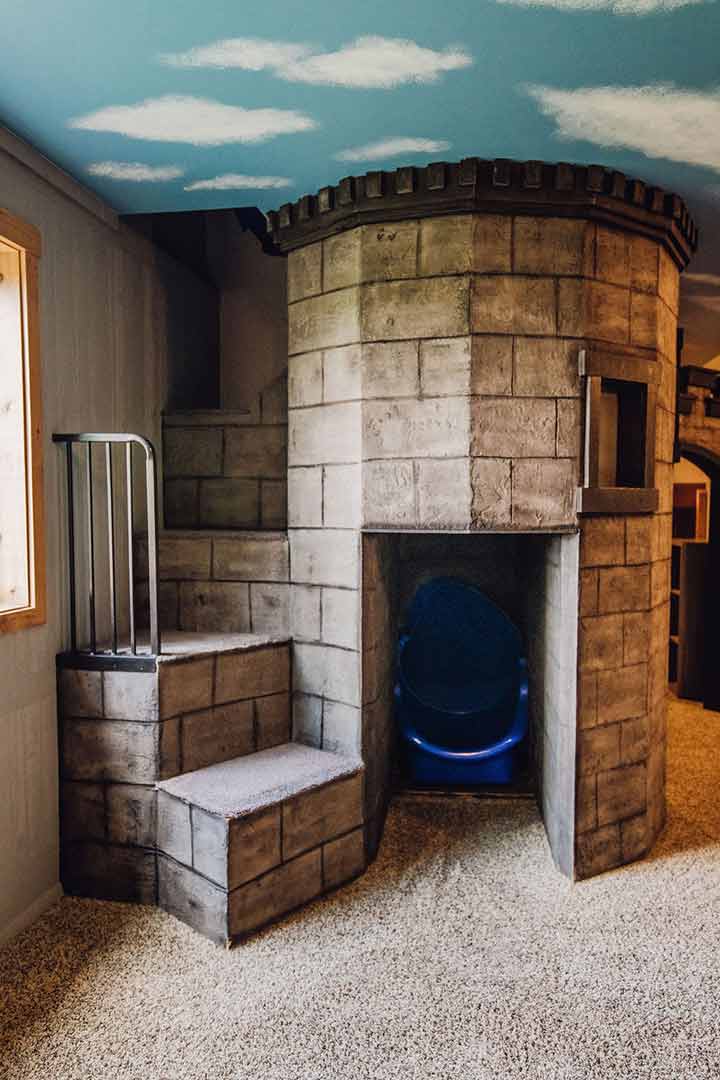 Castle slide playroom
