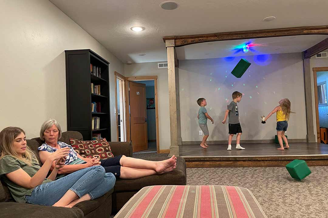 Indoor theater stage for storm days