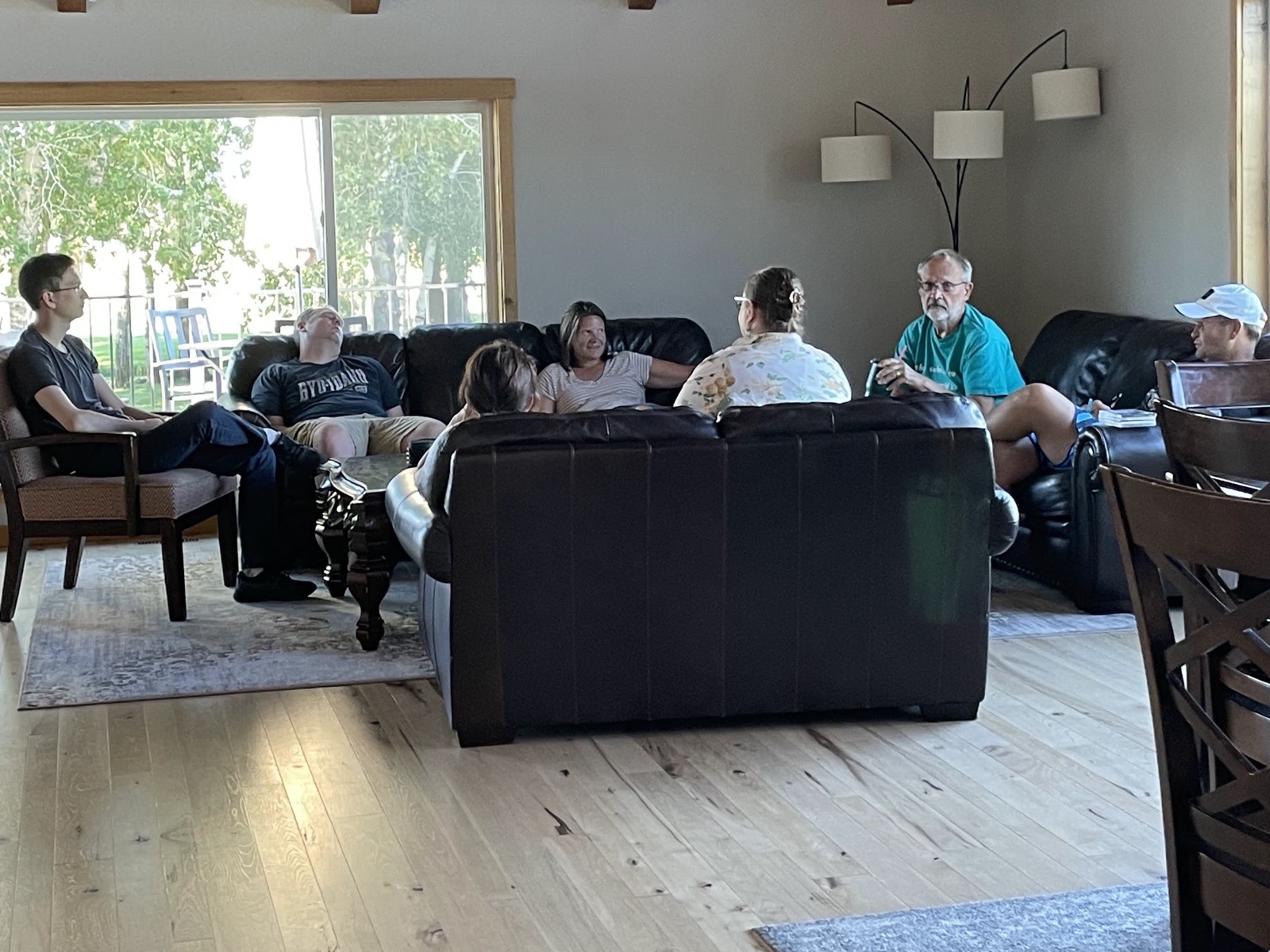 Team gathering in a meeting space